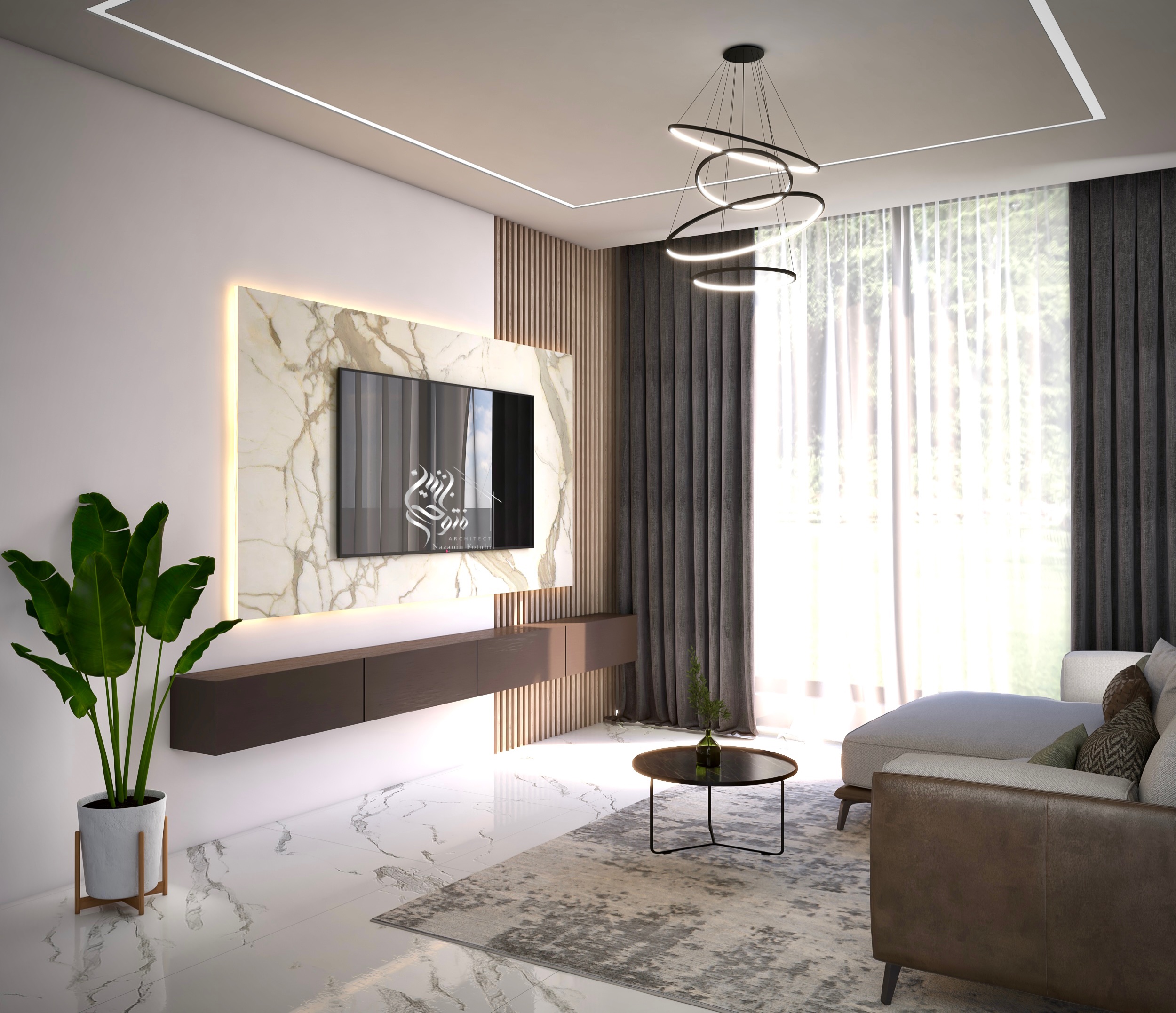 طراحی فضای نشیمن توسط گروه متئورآرک